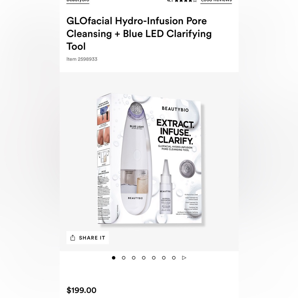 BEAUTYBIO glofacial Hydro infused pore cleansing tool. New in box